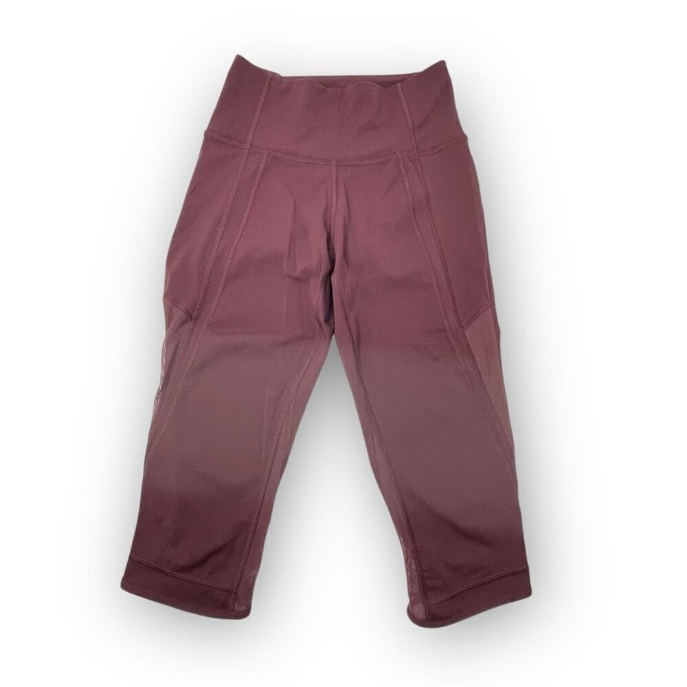 Lululemon Drop It Like It's Hot Crop Pants Burgundy Red Bordeaux Women’s Size 4